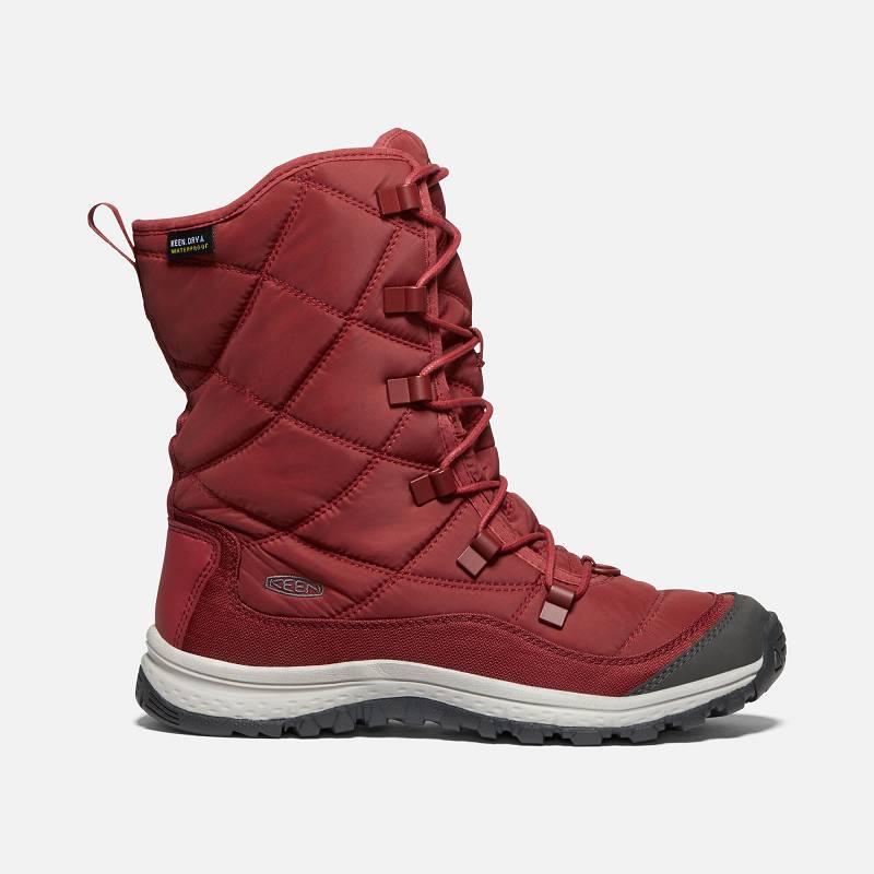 Keen Terradora Lace Waterproof Winterstiefel Damen DE-21386 Merlot/Raven - Keen Damenschuhe Rot